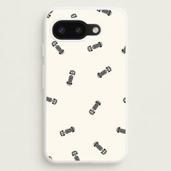 Race Cars Pattern Off White Google Pixel 9a Case
