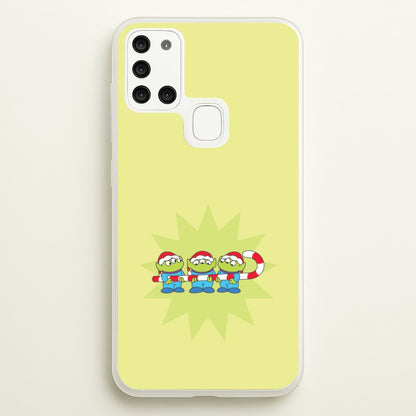 Cute Green Aliens Candycane Galaxy A21s Case
