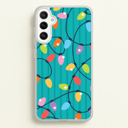 Funky Christmas Lights Pattern Galaxy A36 Case