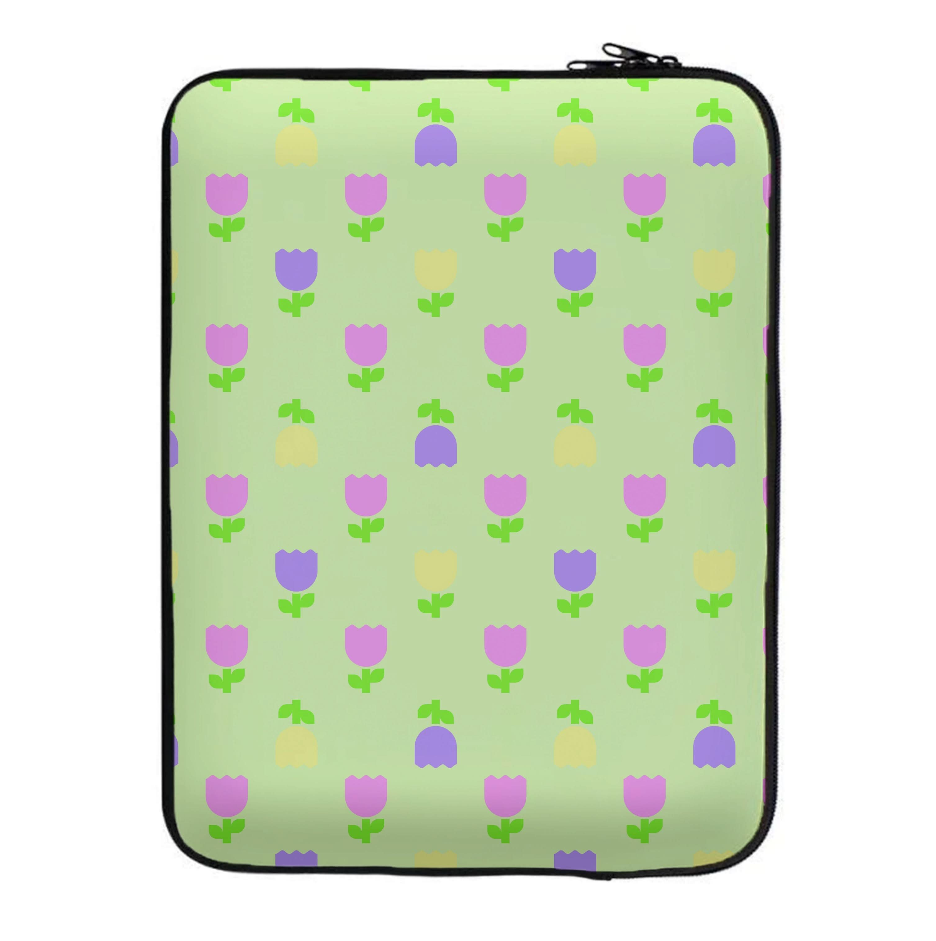 Pastel Tulips Pattern Laptop Sleeve