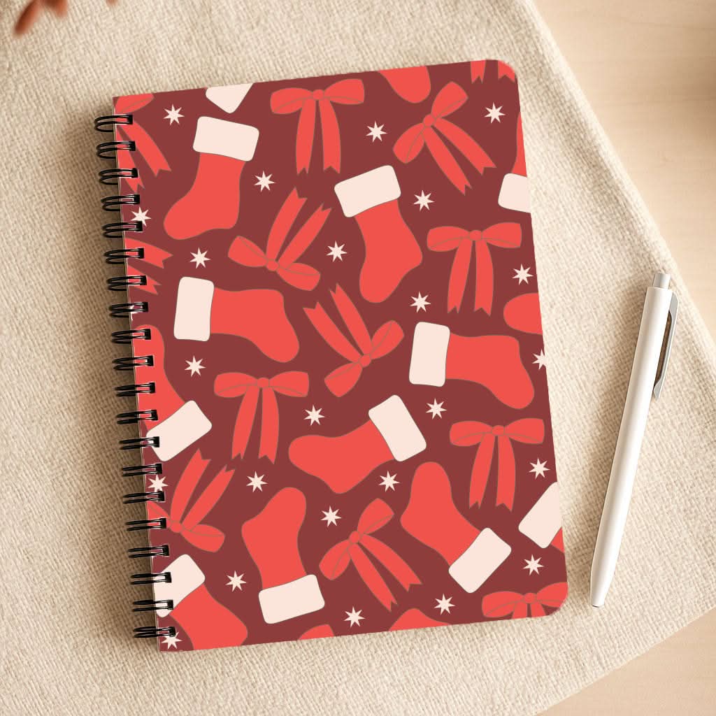 Stockings And Bows Pattern Notepad