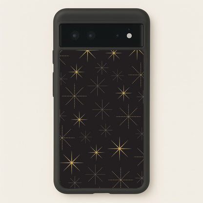 Christmas Gold Stars Pattern Google Pixel 6 Case