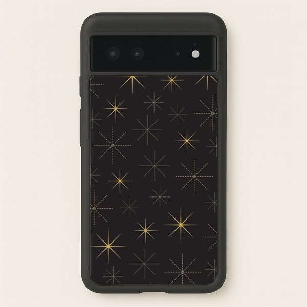 Christmas Gold Stars Pattern Google Pixel 6 Case