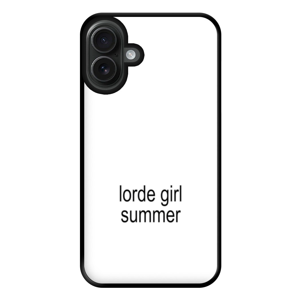 Lorde Girl Summer iPhone 16 Plus Case