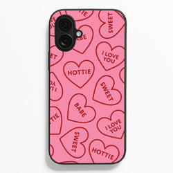 Quote Love Hearts Pattern iPhone 16 Plus Case