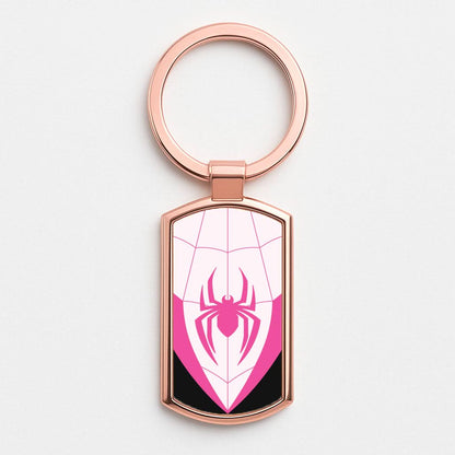 Pink And Black Spider Costume Rose Gold Keyring