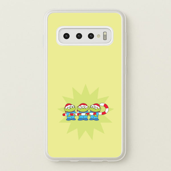 Cute Green Aliens Candycane Galaxy S10 Case