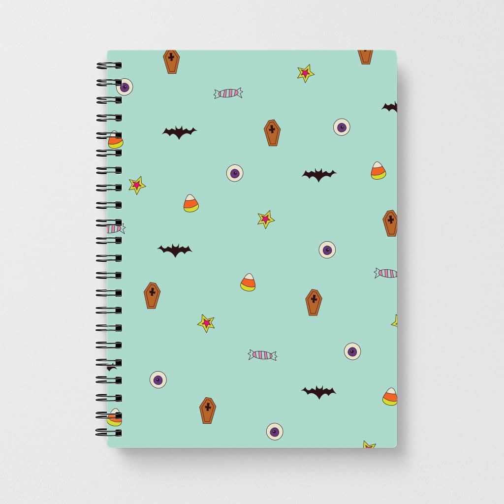 Minature Halloween Cartoons Pattern Notebook