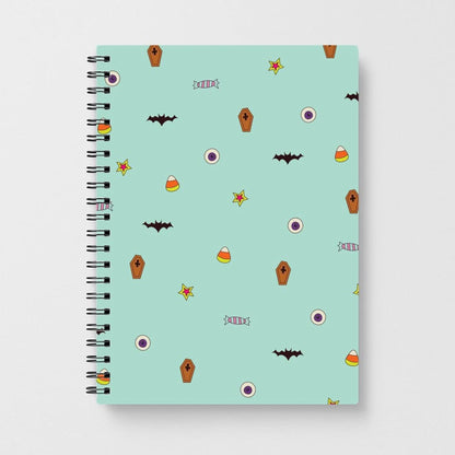 Minature Halloween Cartoons Pattern Notebook
