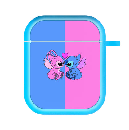 Angel And Blue Alien - Pink Alien AirPods Case