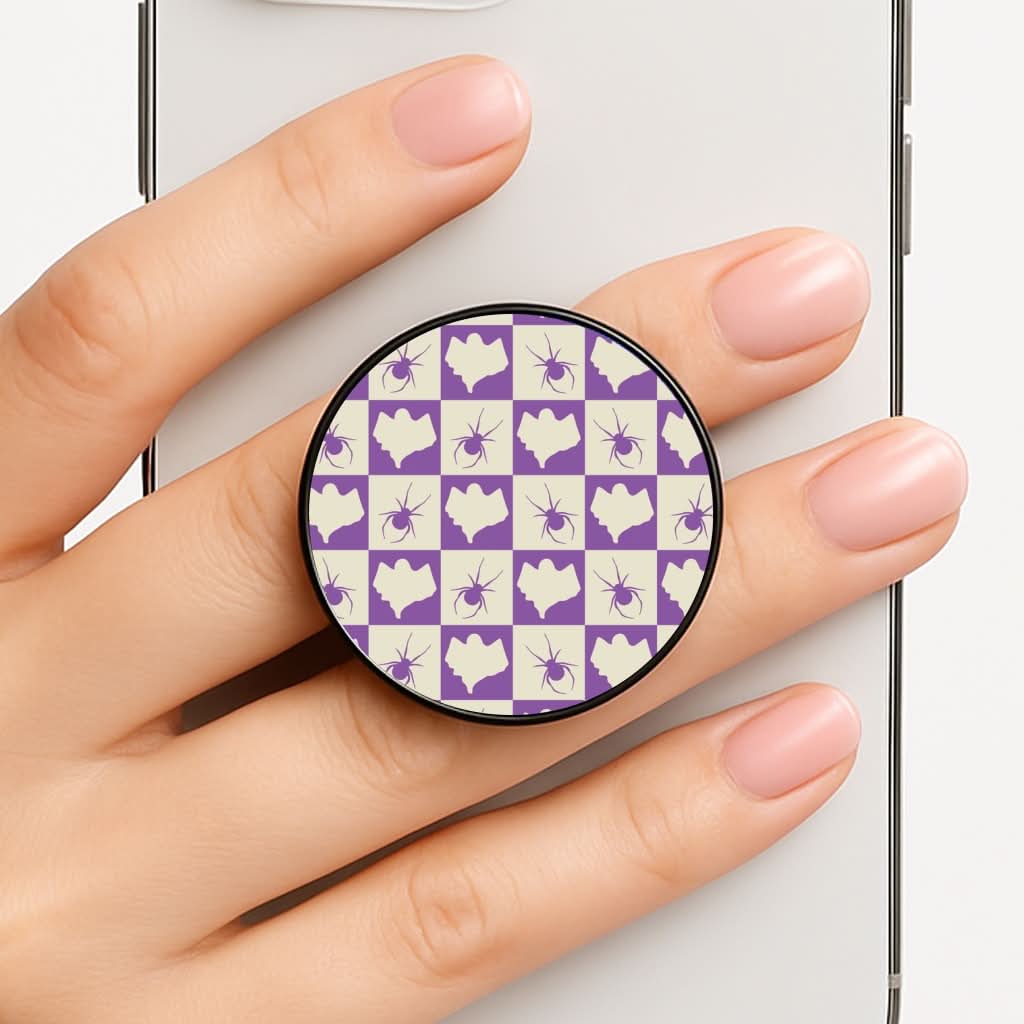 Spiders And Ghosts Checkered Pattern I FunGrip