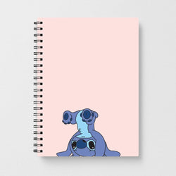 Cute Blue Alien Handstand Notebook