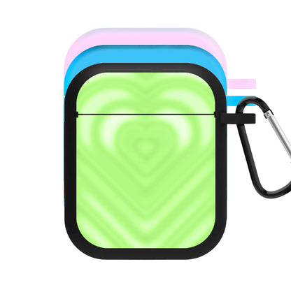 Drippy Love Heart Green AirPods Case