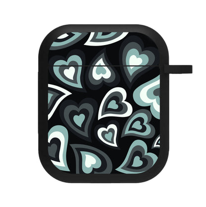 Black Hearts - Trippy Patterns AirPods Case