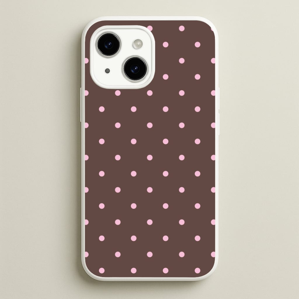 Chocolate & Strawberry Polka Dots iPhone 14 Case