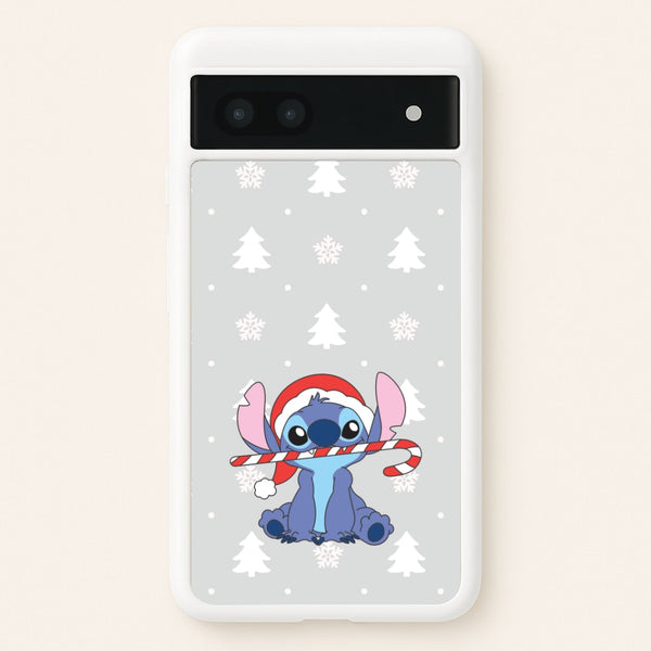 Cute Blue Alien Candycane Google Pixel 6a Case