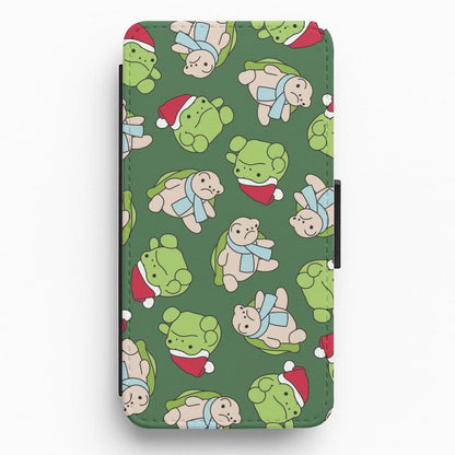 Grumpy Christmas Plushies Pattern Flip / Wallet Phone Case