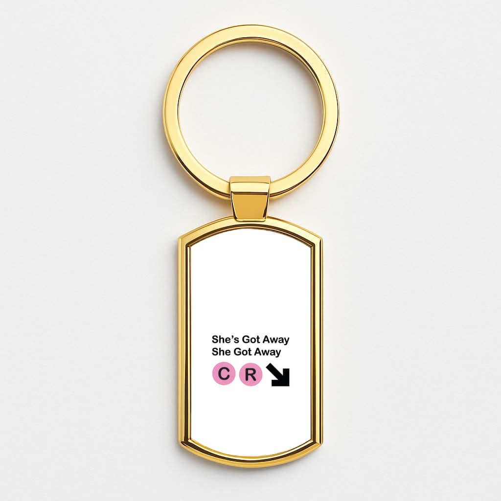 She Got Away Gold Keyring