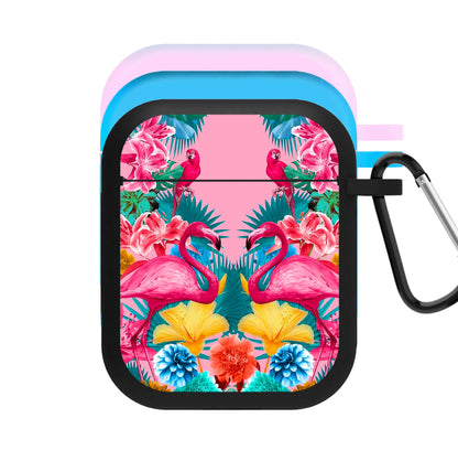 Flamingo and Tropical garden AirPods Case