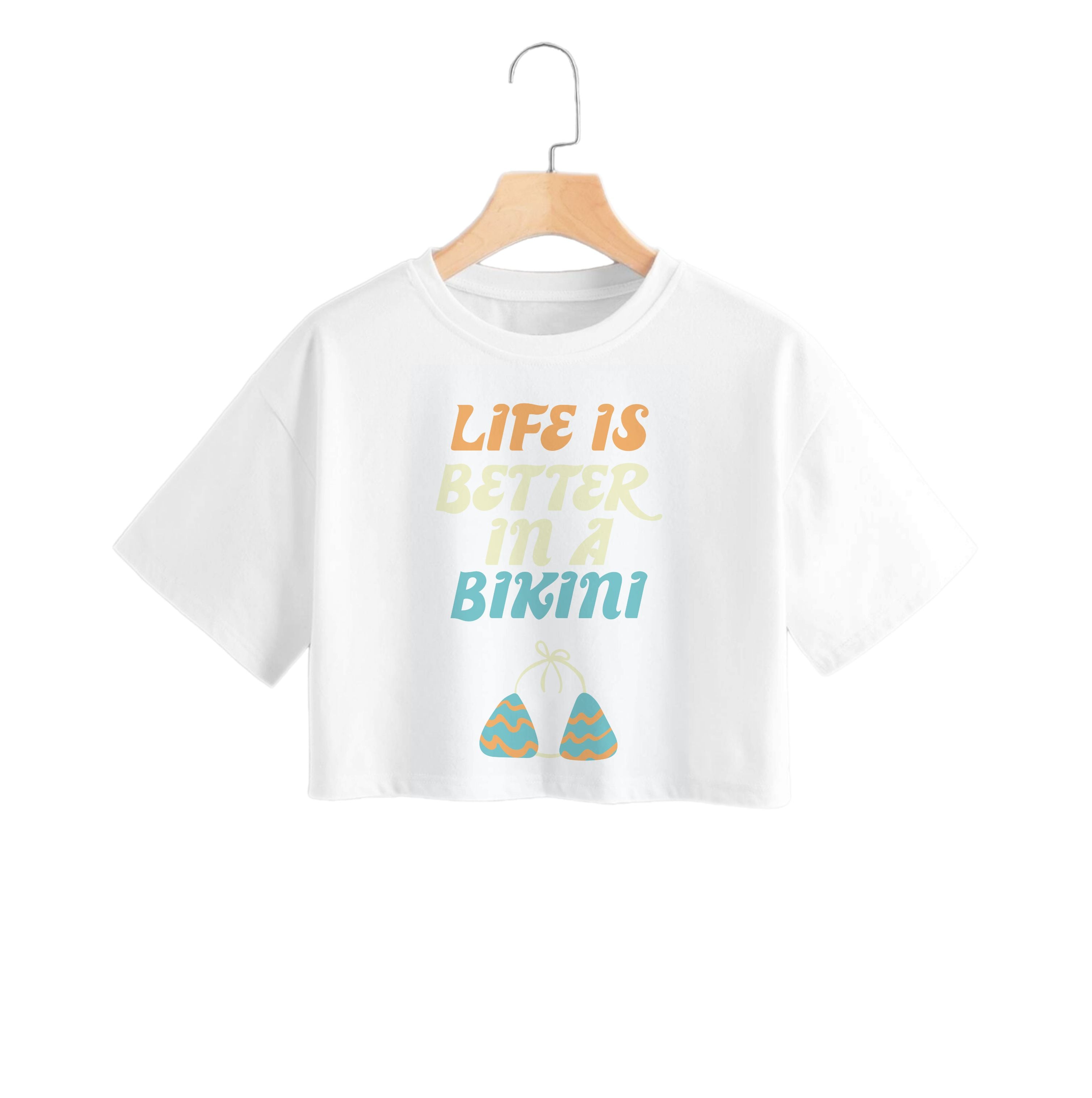 Life Is Better In A Bikini - Summer Quotes Crop Top