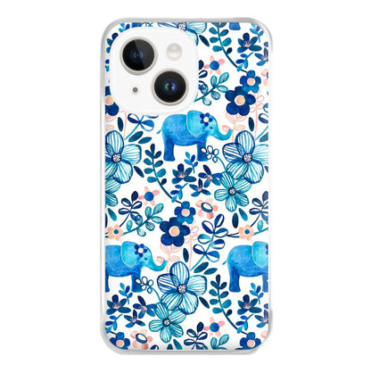 Elephant and Floral Pattern Phone Case