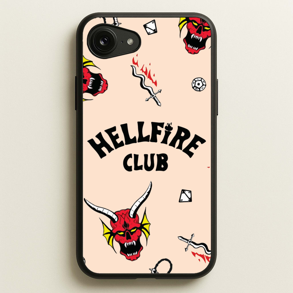 Hellfire Club Icons Collage Peach iPhone 16e Case