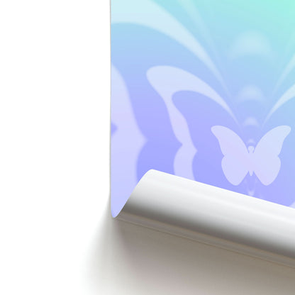 Butterfly Gradient Purple Poster