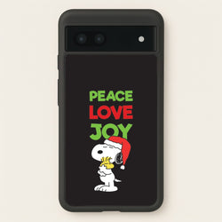 Peace, Love, Joy Christmas Cartoon Beagle Google Pixel 7a Case