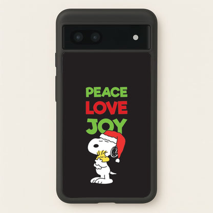 Peace, Love, Joy Christmas Cartoon Beagle Google Pixel 7a Case