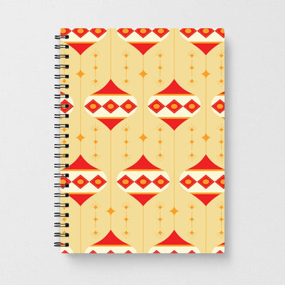 Abstract Christmas Baubles Pattern Notebook