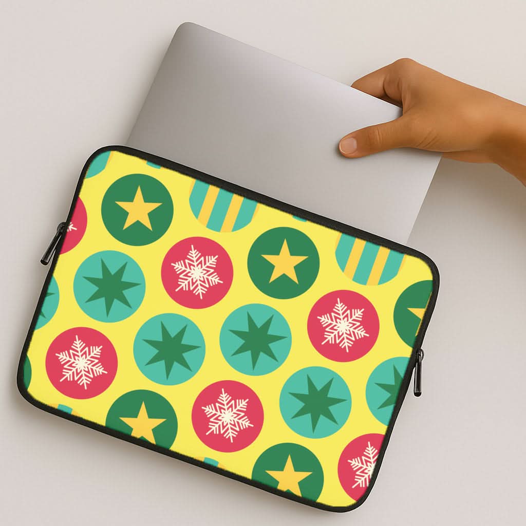 Colourful Abstract Baubles Christmas Pattern MacBook Cover