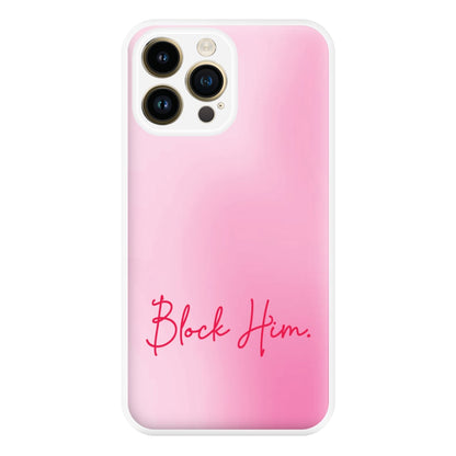Block Him Pink Gradient iPhone 14 Pro Max Case