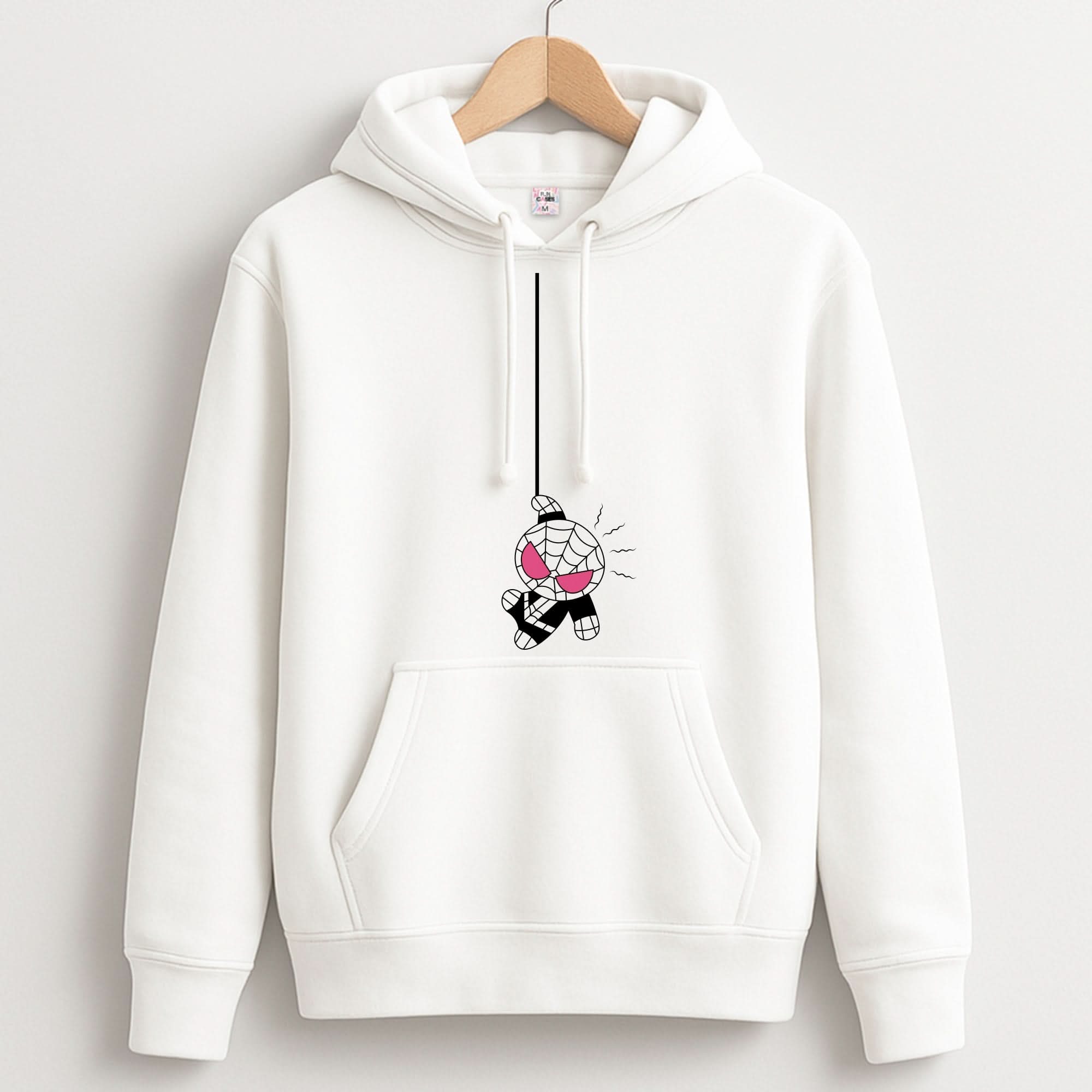 Pink Hanging Spider Hero  Unisex Hoodie