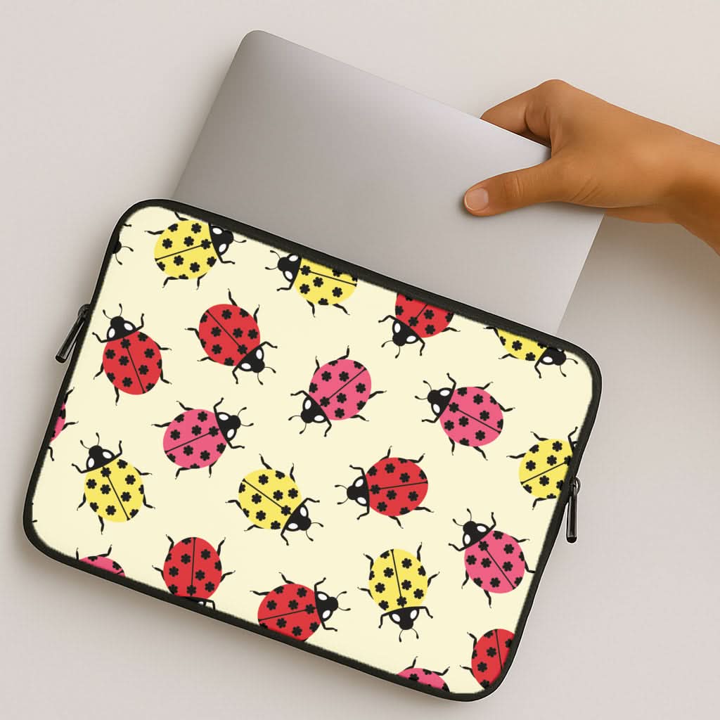  Ladybugs With Flower Spots Pattern MacBook Cover