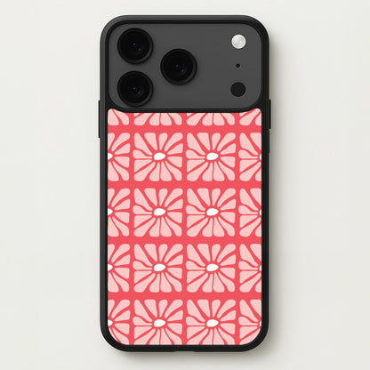Square Abstract Flowers Pink iPhone 17 Pro Max Case
