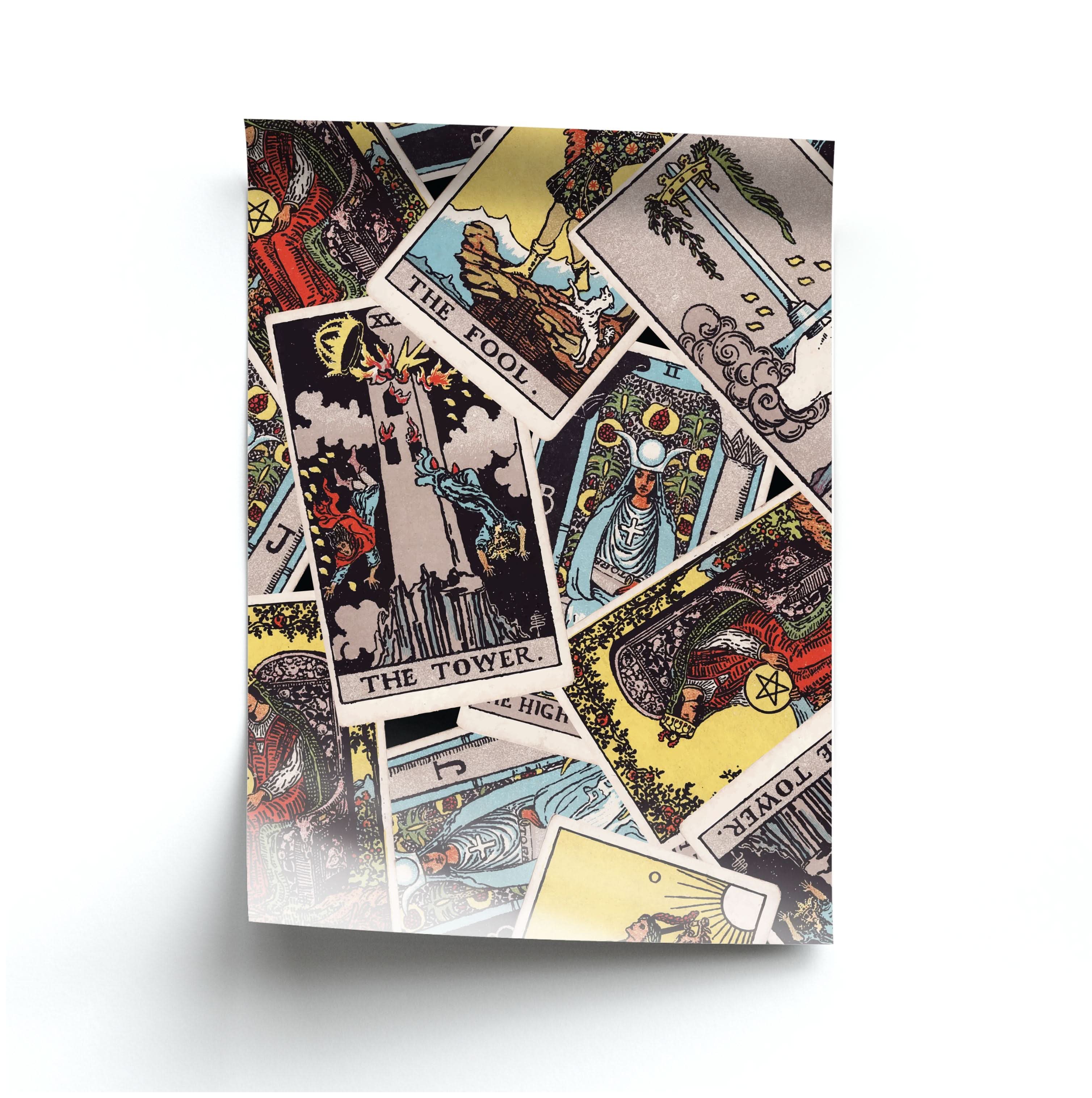 Tarot Cards Collage Pattern Poster