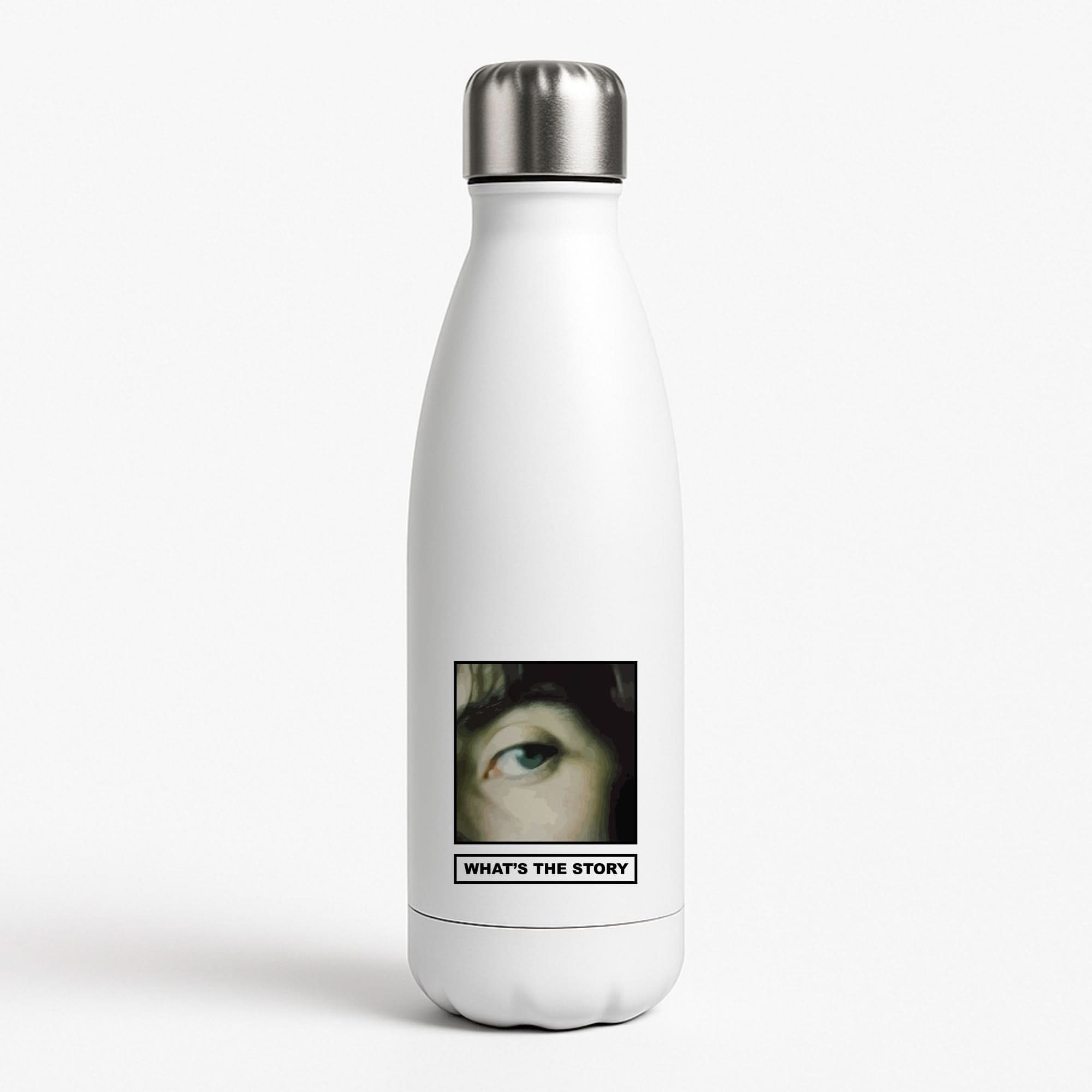 What's The Story Orange White Water Bottle