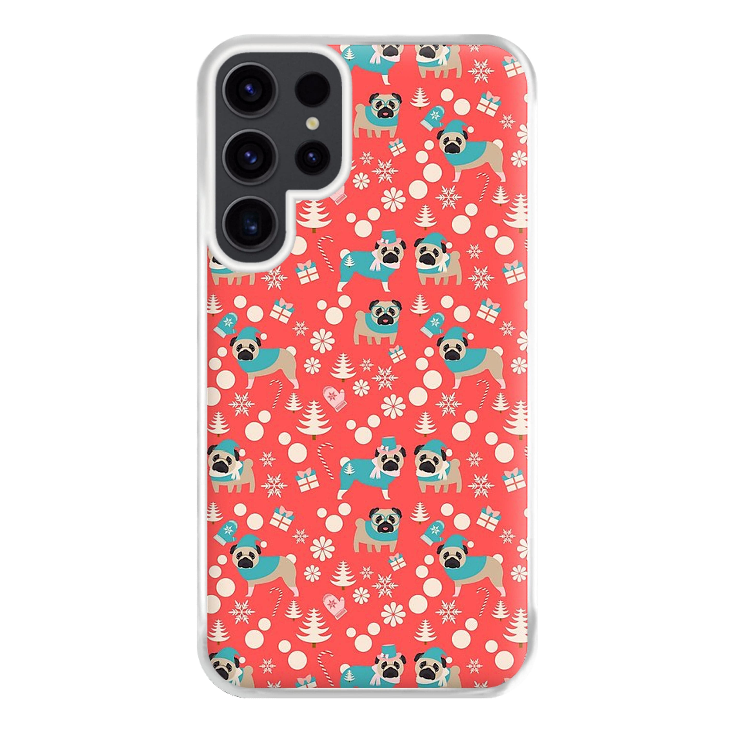 Christmas Pug Pattern Phone Case