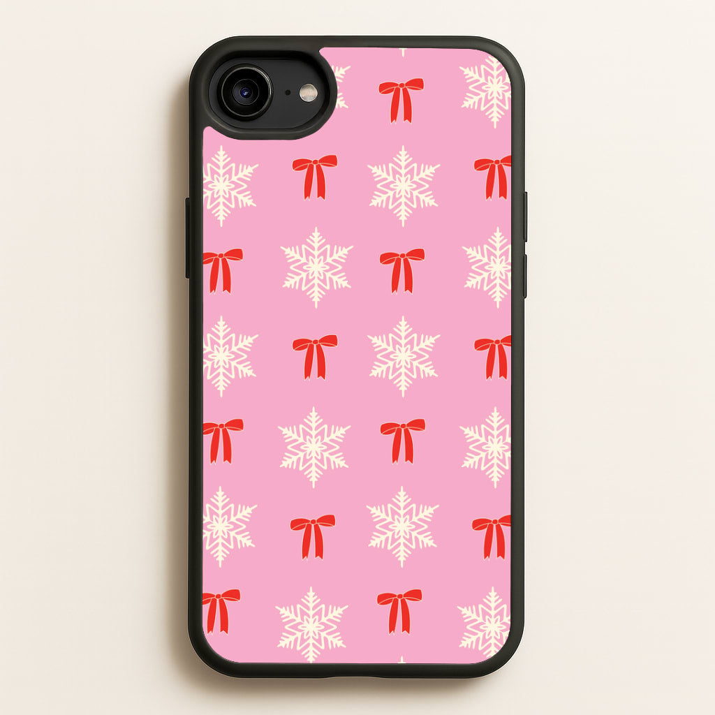 Coquette Bows And Snowflakes Pattern iPhone 6 / 7 / 8 / SE Case