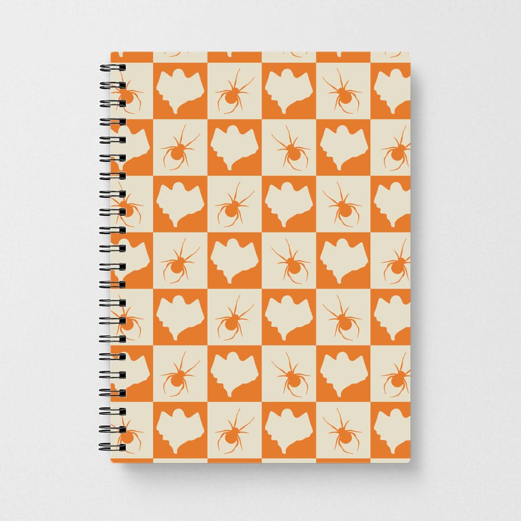 Spiders And Ghosts Checkered Pattern II Notebook