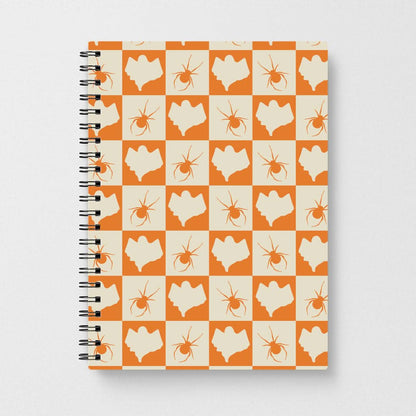 Spiders And Ghosts Checkered Pattern II Notebook