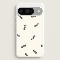 Race Cars Pattern Off White Google Pixel 10 / 10 Pro Case