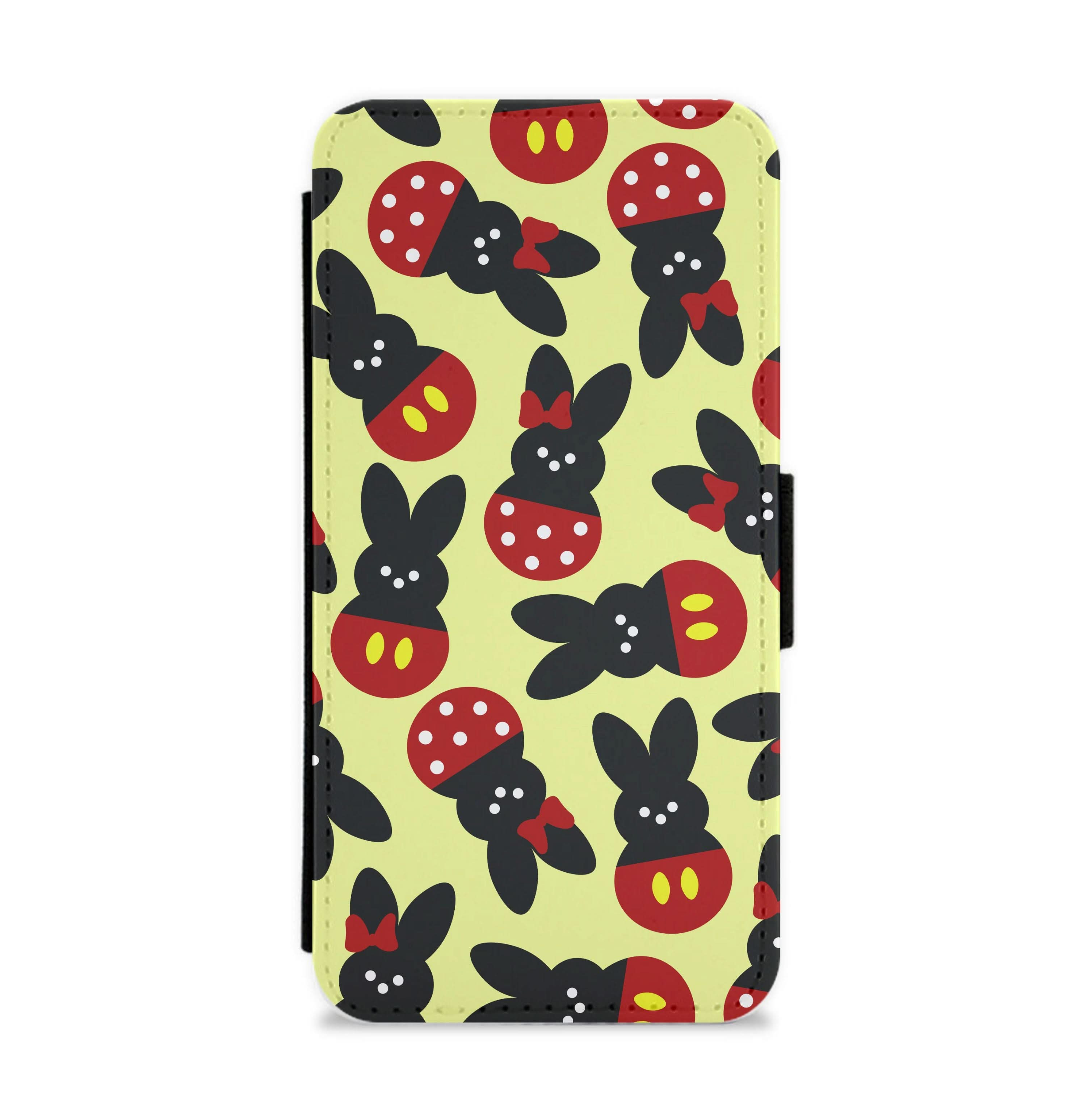 Mouse Peeps Pattern Flip / Wallet Phone Case