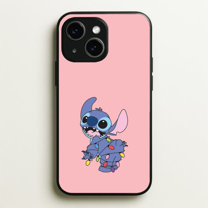 Cute Blue Alien Fairylights iPhone 15 Case