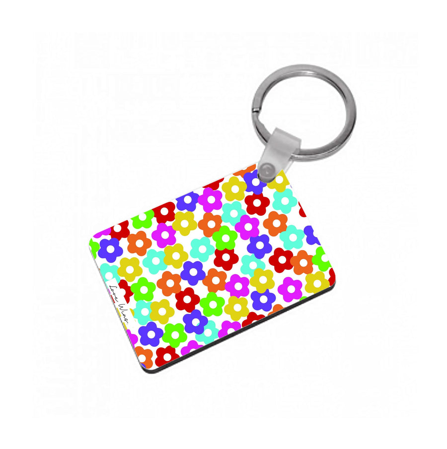 Rainbow Flowers Keyring