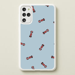Race Cars Pattern Blue Galaxy S20 Plus Case