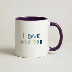 I Love You Dad Scribbles Purple Mug