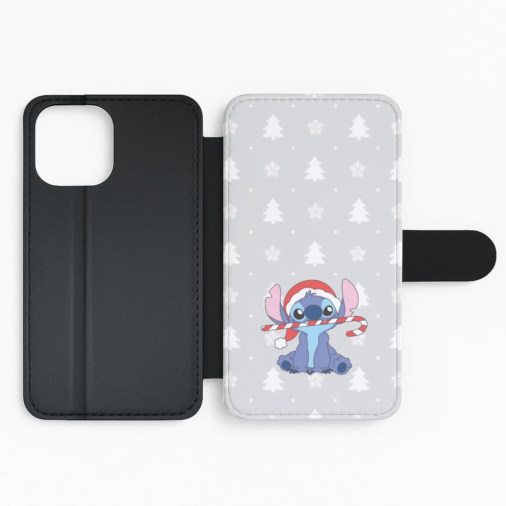 Cute Blue Alien Candycane Flip Phone Case