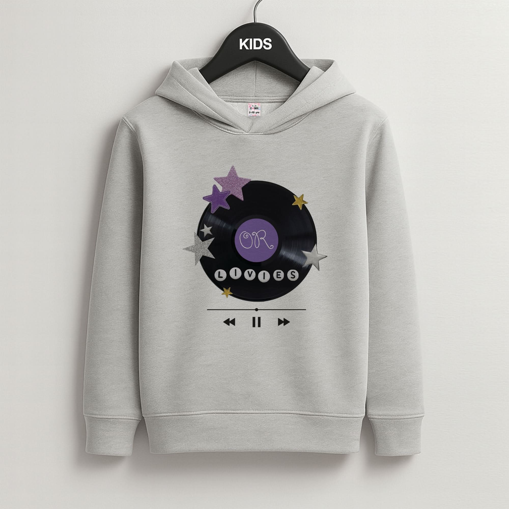 Amethyst Vinyl Scrapbook Grey Kids Hoodie