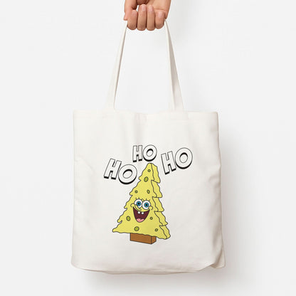 Christmas Tree Cartoon Sponge Tote Bag
